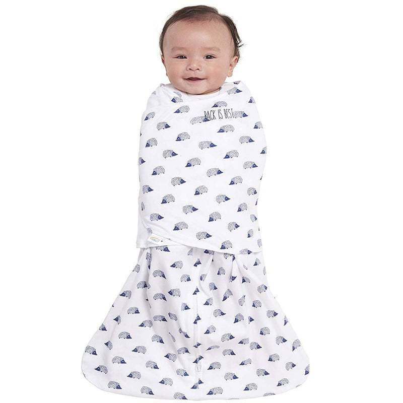 HALO 100% Cotton Sleepsack Swaddle, 3-Way Adjustable Wearable Blanket, TOG 1.5, Navy Hedgehog, Small, 3-6 Months - Image 2