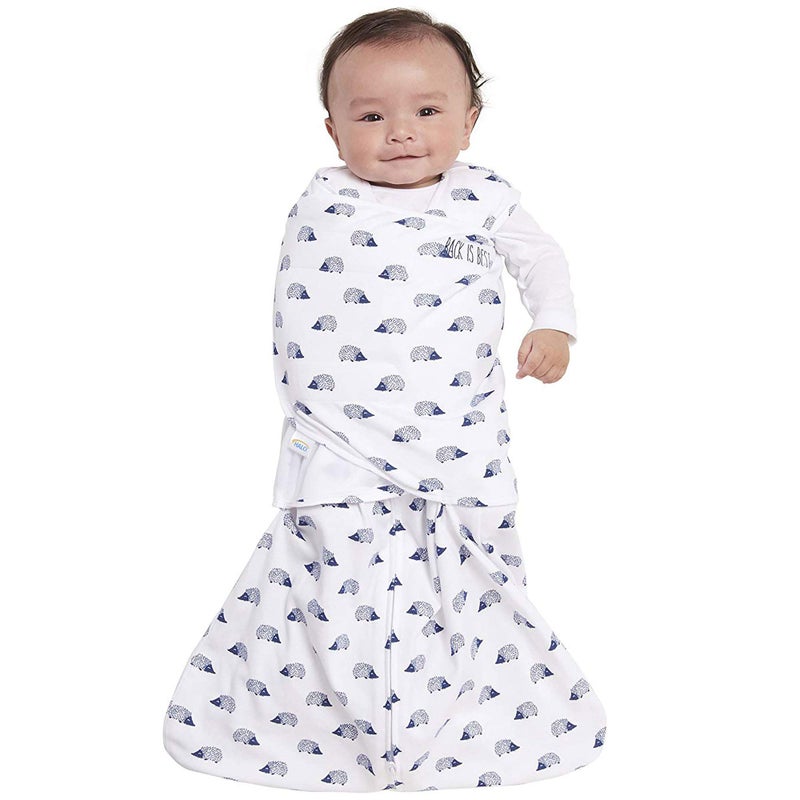 HALO 100% Cotton Sleepsack Swaddle, 3-Way Adjustable Wearable Blanket, TOG 1.5, Navy Hedgehog, Small, 3-6 Months - Image 3