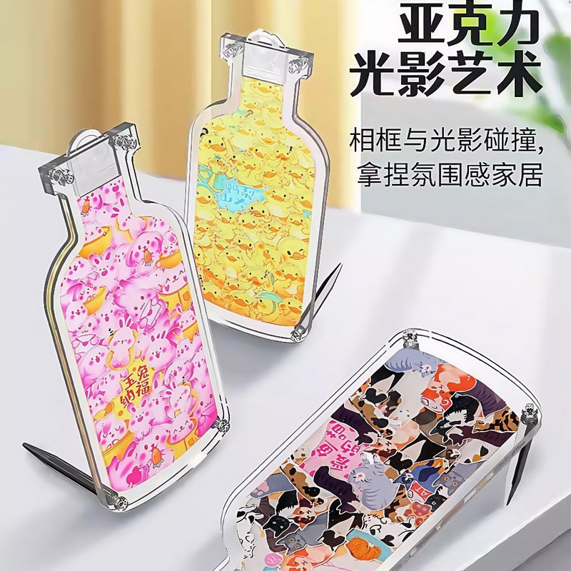 Transparent Acrylic Puzzle Factory Bottle Cute Cat Rabbit Duck Cartoon Anime Peripheral Puzzle Customized Educational Toys - Image 2