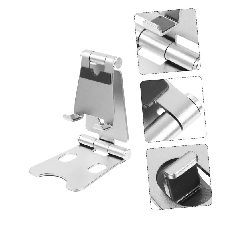 Aluminum Alloy Portable Folding Stand Holder for Phone and Tablet Travel Home Use Silver - Image 4
