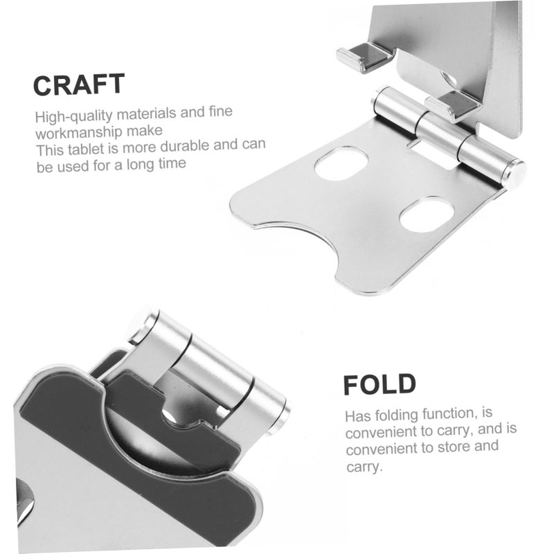 Aluminum Alloy Portable Folding Stand Holder for Phone and Tablet Travel Home Use Silver - Image 5