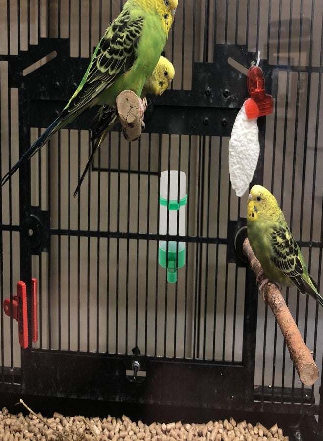 جارنيك مجموعة جارنيك المكونة من 4 قطع من مغذيات مياه الطيور الأوتوماتيكية وموزع طعام واحد للأقفاص، مجموعة موزع مياه صغير، لوازم سقي للحيوانات الأليفة مثل الببغاء والكوكاتيل والبادجي - Image 3