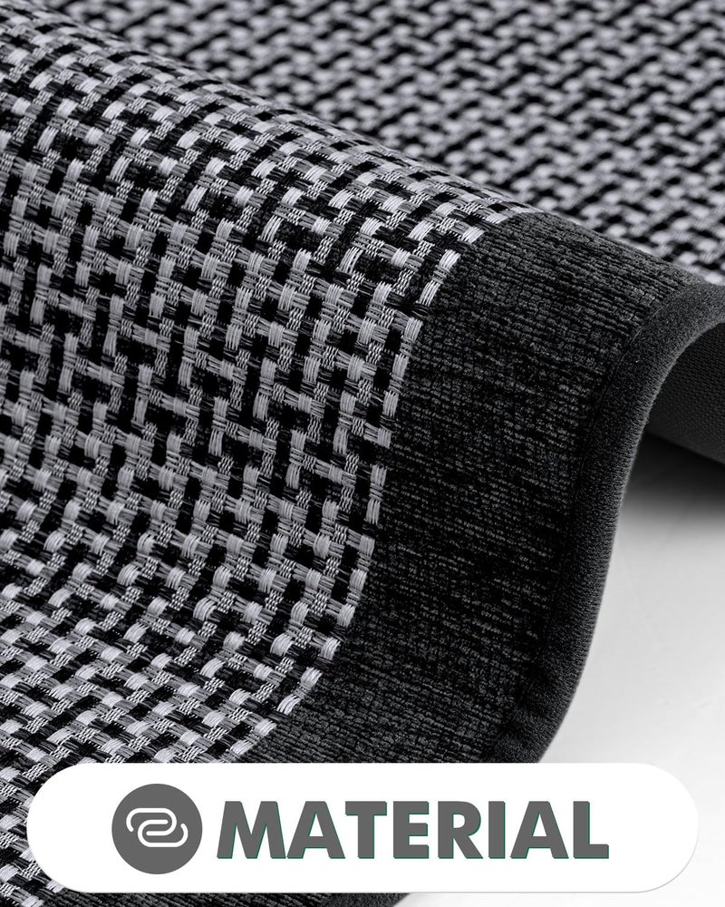 LUMI Premium Silk Blend Door Mat Indoor Entrance  Rubber Backing Doormat  Non Slip Absorbent Low-Profile Rugs for Entryway  Captures Dirt Patio Entrance Mat  20''x32''  Black - Image 4