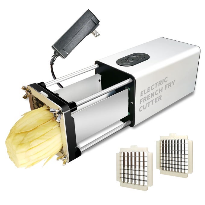 ELECTRIC FRENCH FRY CUTTER FRENCH FRY CUTTER STAINLESS STEEL WITH 12 38 INCH BLADE FRENCH FRIES CUTTER FOR RESTAURANTS HOME KITCHEN USE FOR POTATOES CARROTS CUCUMBERS