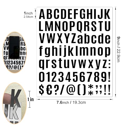 AVERZELLA 980 Pcs 12 Sheets Letter Stickers Small, 1 Inch Vinyl Letter Stickers Self-Adhesive Waterproof Alphabet Stickers, Black Number1 in Stick on Letters for Mailbox, Water Bottles, DIY (Black) - Image 3