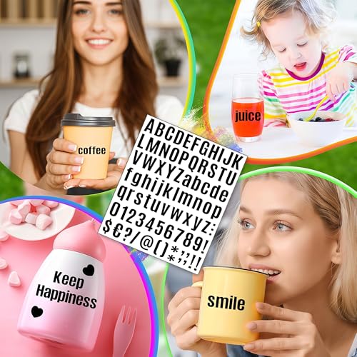 AVERZELLA 980 Pcs 12 Sheets Letter Stickers Small, 1 Inch Vinyl Letter Stickers Self-Adhesive Waterproof Alphabet Stickers, Black Number1 in Stick on Letters for Mailbox, Water Bottles, DIY (Black) - Image 4