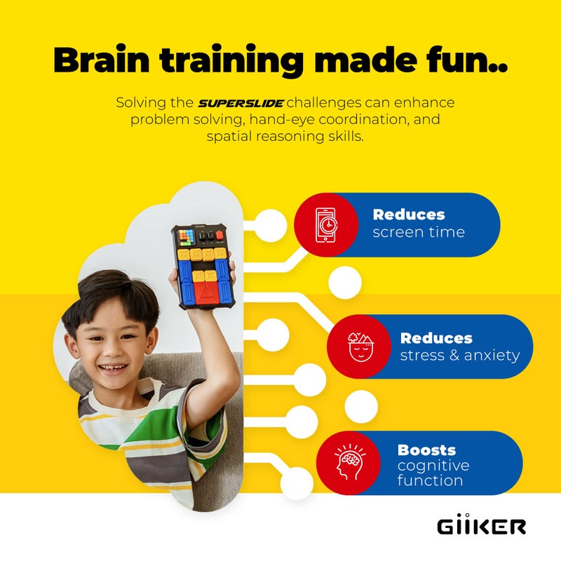 Giiker ألعاب الألغاز السوبر سلايد من جيكير، 500+ تحدي أصلي، ألغاز لتسلية الأطفال والمراهقين، ألعاب سفر، هدايا عيد ميلاد، حشوات سلة عيد الفصح للأولاد والبنات، أنشطة لرحلات الطريق - Image 4