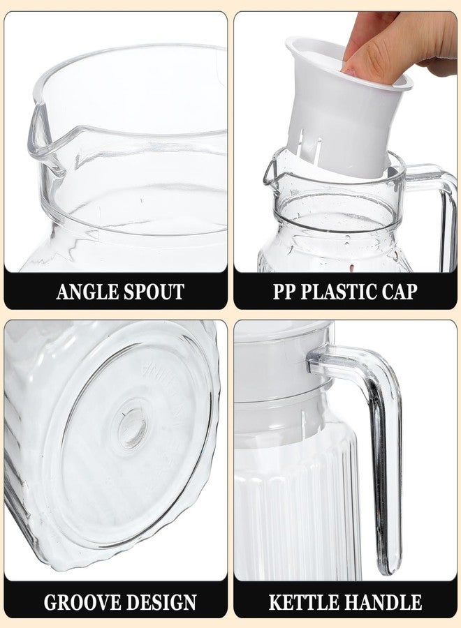 BESPORTBLE Transparent Plastic Pitcher with Lid - 600ML Cold/Hot Water Jug for Home Use, Coffee, Juice, Lemon Water, and More - Image 3