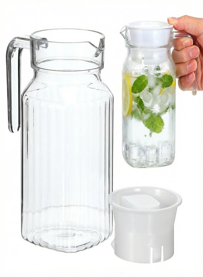 BESPORTBLE Transparent Plastic Pitcher with Lid - 600ML Cold/Hot Water Jug for Home Use, Coffee, Juice, Lemon Water, and More - Image 1