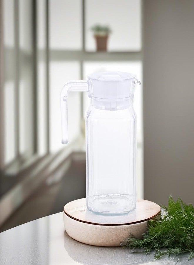 BESPORTBLE Transparent Plastic Pitcher with Lid - 600ML Cold/Hot Water Jug for Home Use, Coffee, Juice, Lemon Water, and More - Image 5