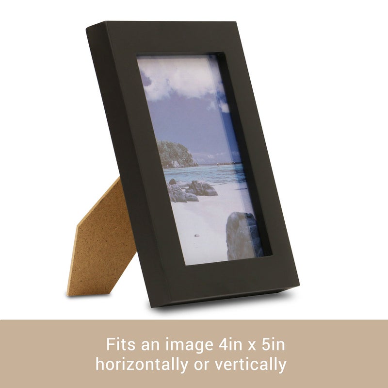 Klikel 4x5 Picture Frame Black - 5x4 Wooden Photo Frame - Made of Real Wood With Glass Photo Protection - Ready For Wall Hanging And Table Standing Display - Image 2