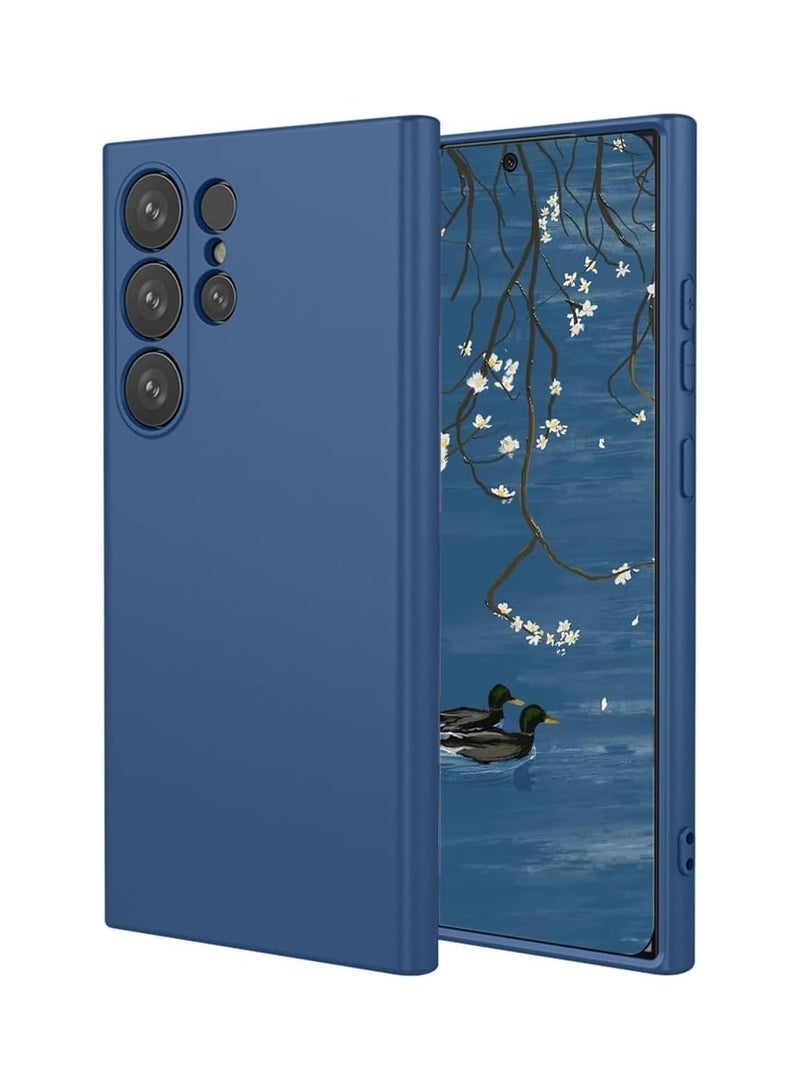 غطاء سامسونج جالاكسي S25 ألترا مقاوم للخدش غطاء خلفي ناعم من TPU مضاد للصدمات سيليكون جل مطاطي واقي ضد بصمات الأصابع غطاء واقي كامل للجسم لسامسونج جالاكسي S25 ألترا أزرق