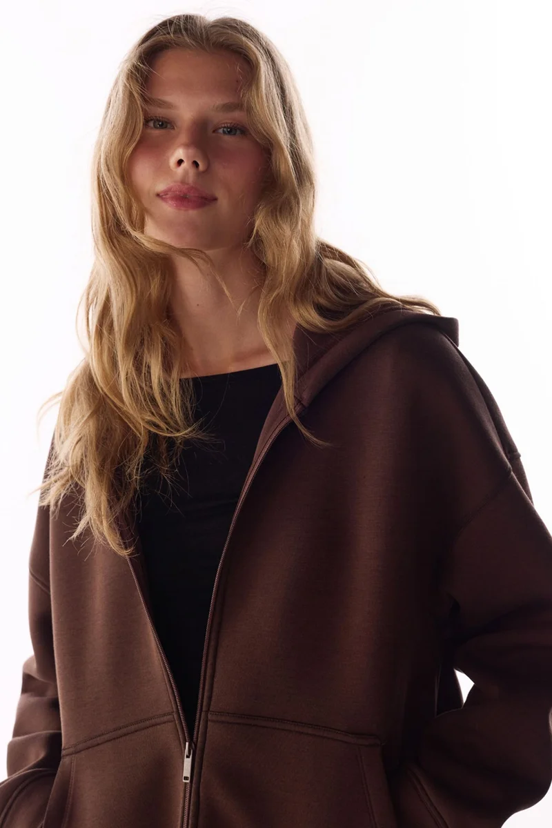 بنتي PENTI Zippered Hooded Scuba Jacket