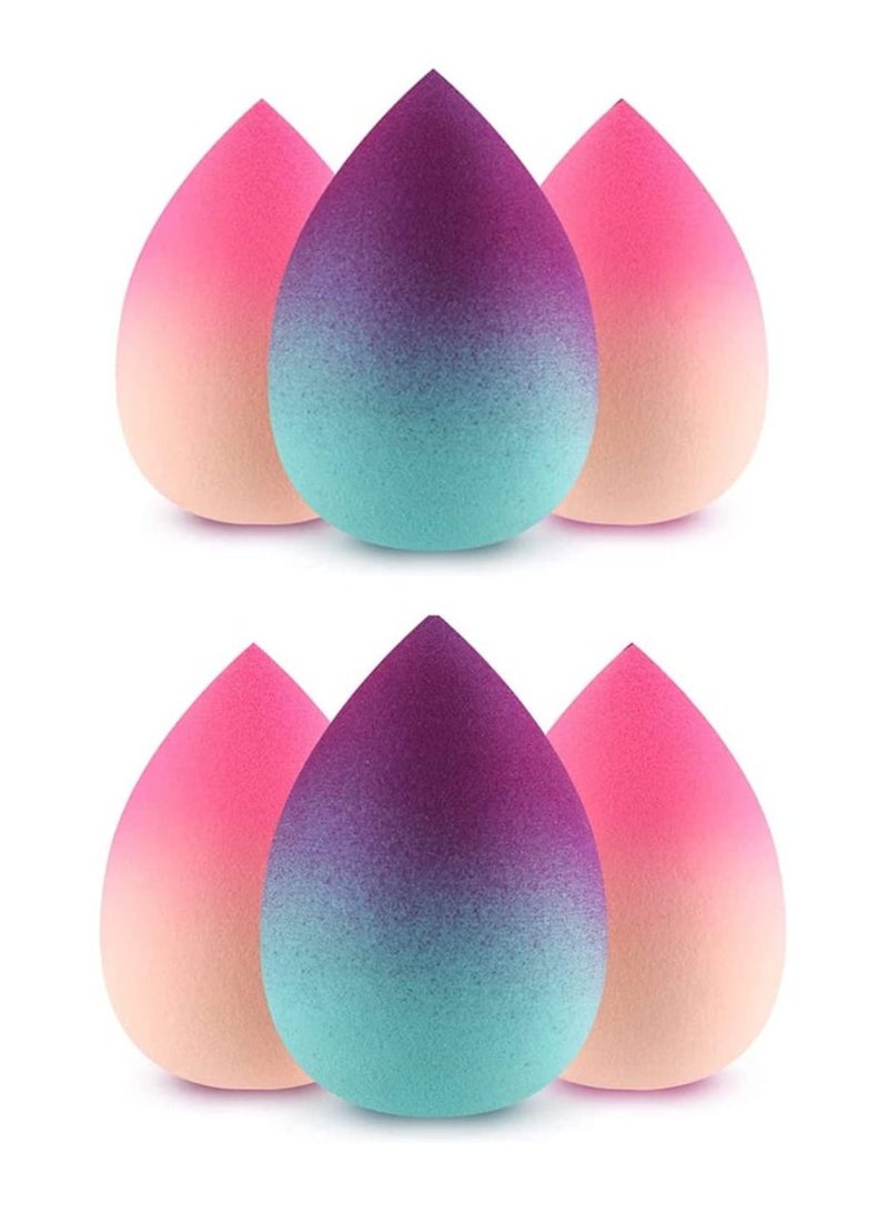 SYOSI Makeup Sponges, 6Pcs Foundation Blending Beauty Sponge, Gradient Beauty Blender Foundation Sponges Set Concealer Applicator Sponges, Dry & Wet Use for Foundation, Cream Powder, Super Soft Sponge - Image 1