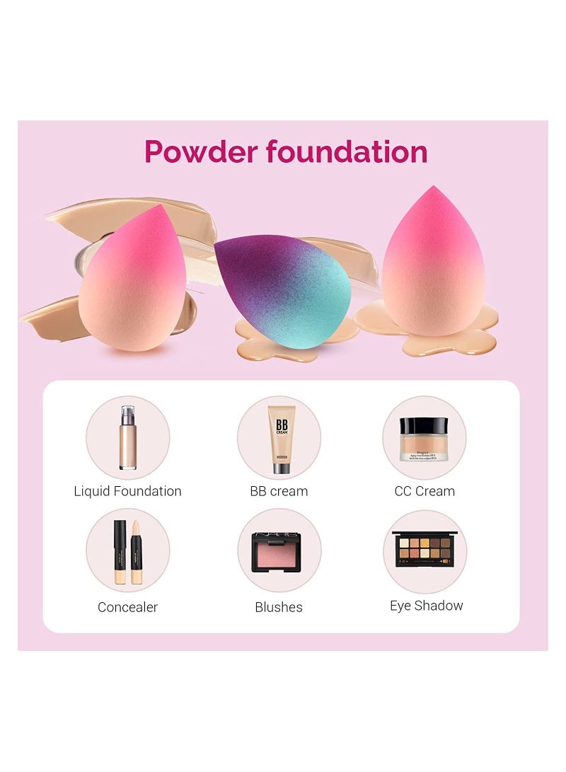 SYOSI Makeup Sponges, 6Pcs Foundation Blending Beauty Sponge, Gradient Beauty Blender Foundation Sponges Set Concealer Applicator Sponges, Dry & Wet Use for Foundation, Cream Powder, Super Soft Sponge - Image 3