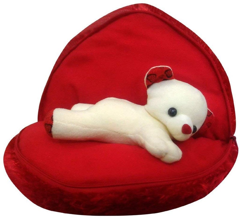 Saugat Traders Birthday Gift for GirlfriendWife Teddy Bear in Red Heart Cushion Birthday Scroll Card BirthdayLove Gift for GirlsGirlfriendWifeBest Friend - Image 2