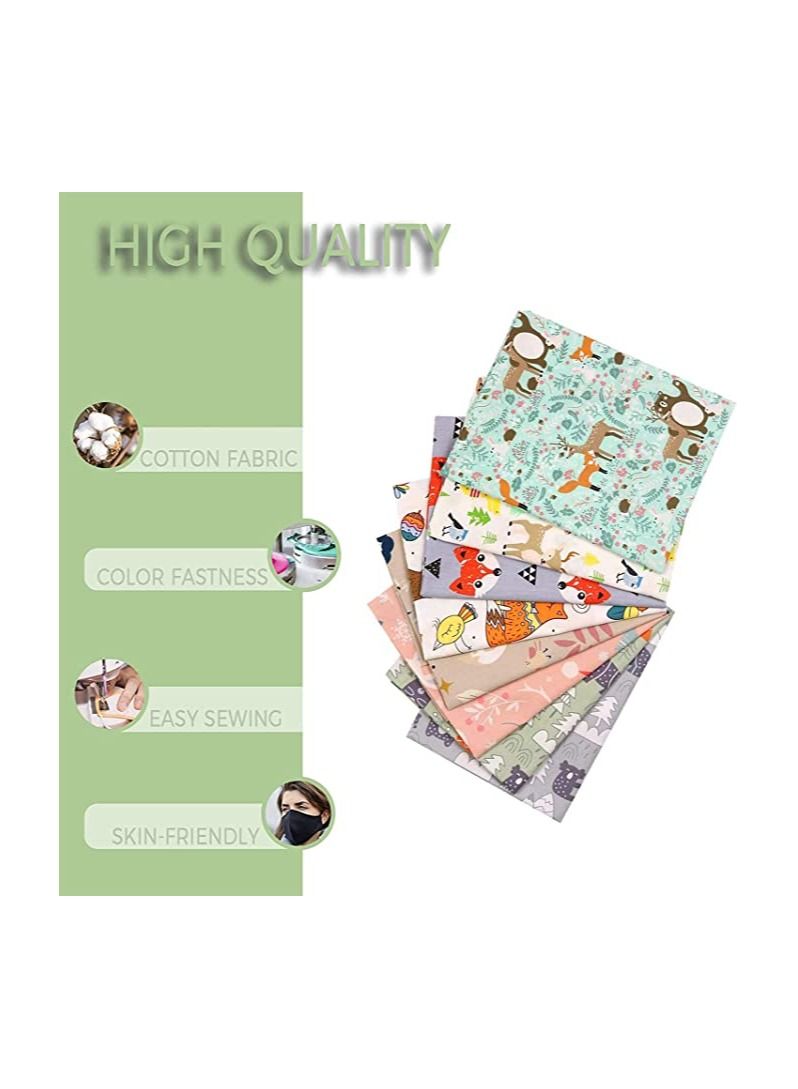 Y&D Cartoon Print Fabric, 8 Styles Quarter Fabric Bundles, 100% Cotton Craft Pre-Cut Squares Sheets for Patchwork Sewing Quilting DIY Handmade Patchwork, 50cm x Forest Pattern  - Image 5