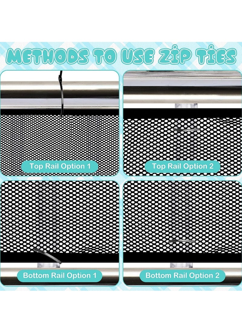 Child Safety Net, 2 Sets Durable Banister Guard for Baby Safety, Stair Railing Balcony Cribs, Easy to Install Stair Netting for Kids, Pets, Toys - Image 4