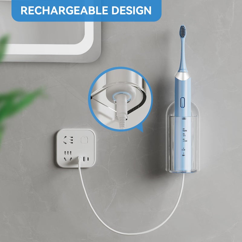 MOPMS Electric Toothbrush Holders, Wall Mounted Tooth Brushing Holder for Bathroom, Self Adhesive Electric Toothbrush Organizer Space Saver (2Pcs Clear) - Image 5