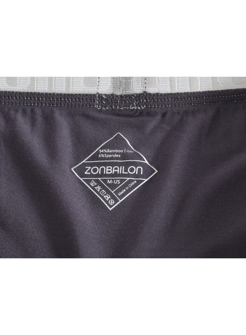 ZONBAILON Men's Bamboo Fiber Boxer Briefs, Front Opening Pouch Breathable Soft Underwear for Men, M-3XL - Image 4