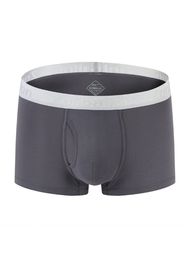 ZONBAILON Men's Bamboo Fiber Boxer Briefs, Front Opening Pouch Breathable Soft Underwear for Men, M-3XL - Image 1