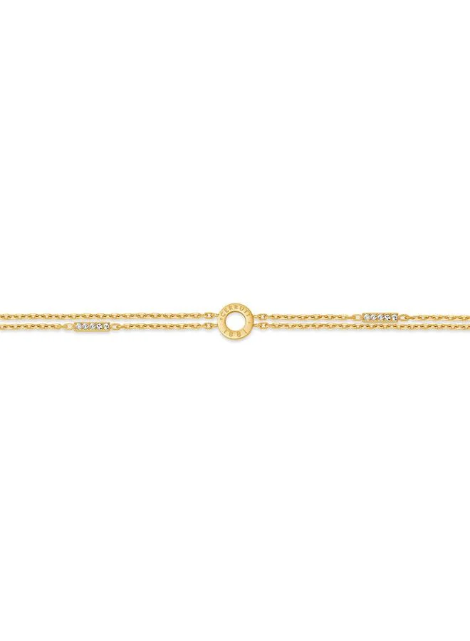 CERRUTI 1881 Erika Gold Plated Stainless Steel Double Chain Bracelet for Women 170mm