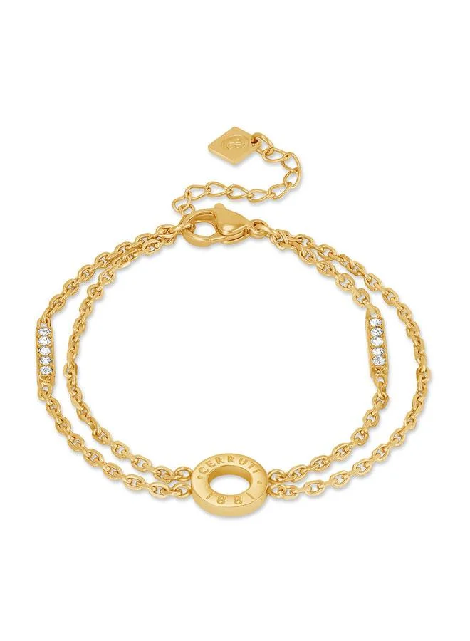 Erika Gold Plated Stainless Steel Double Chain Bracelet for Women 170mm