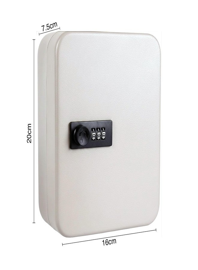 oddpod Metal Â™ Stylish Wall-Mount Security Key Holder Box & Safe Cabinet with Included Key Tags for Office, Home, Hotels & Parking (White) - Image 3