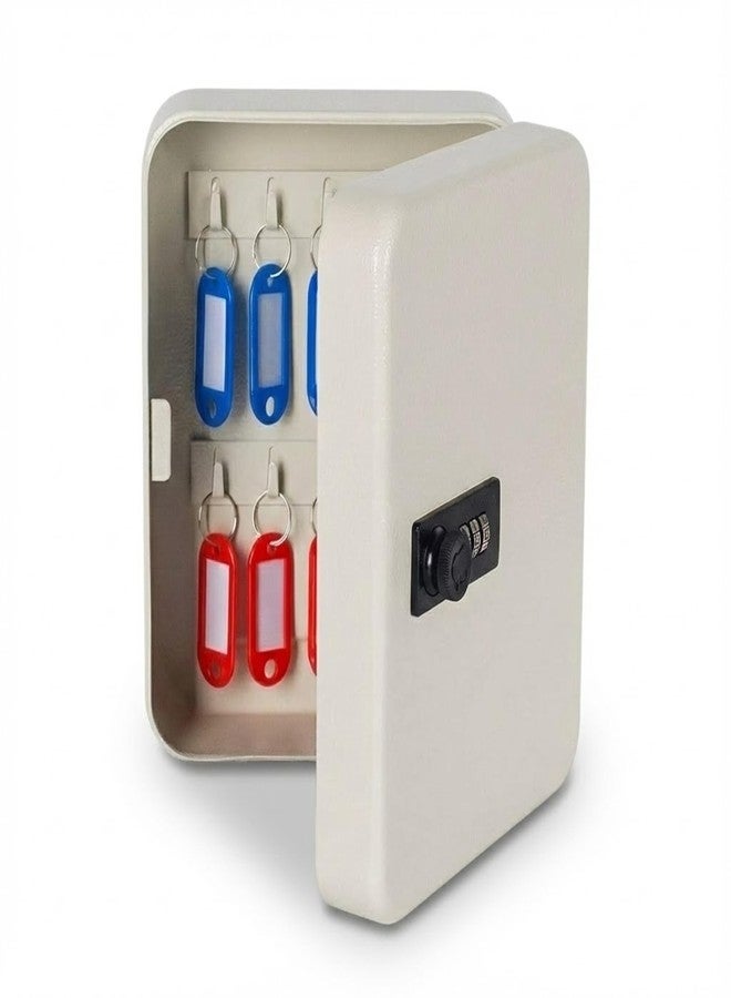 oddpod Metal Â™ Stylish Wall-Mount Security Key Holder Box & Safe Cabinet with Included Key Tags for Office, Home, Hotels & Parking (White) - Image 1