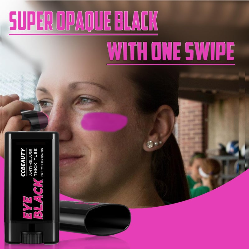 CCBeauty Hot Pink Eye Black, Sweatproof Eyeblack Stick For Baseball Football Softball Lacrosse, Face Paint Sports Grease For Pro Performance, Game Day Cheer Playoffs Accessories for Players & Fans - Image 4