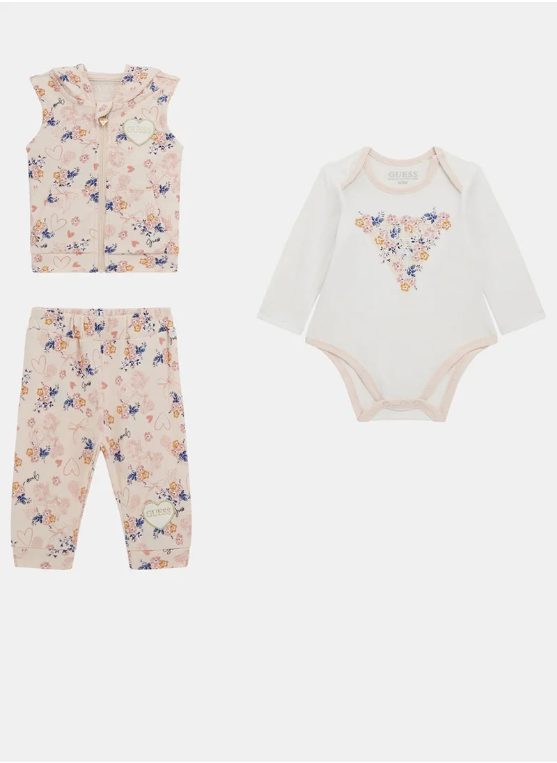 GUESS Infant 3 Piece Jacket & Bodysuit Set