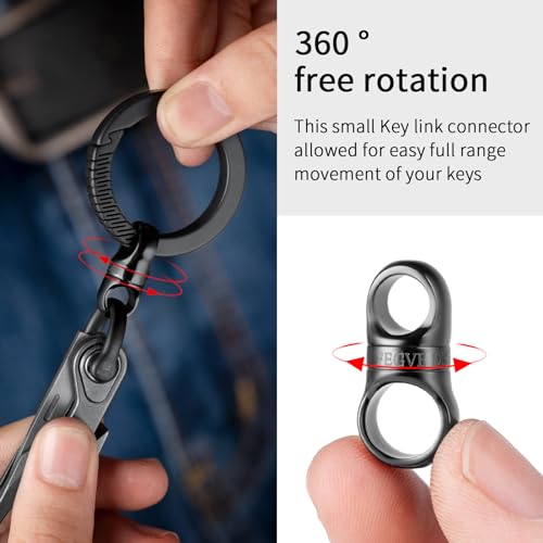 FEGVE Titanium Swivel Key Chain Rings Heavy Duty with 2 Mini Quick Release Keychain Rings, Small Carabiner Key Holder Split Keyring for Connecting Home Keys - Image 5