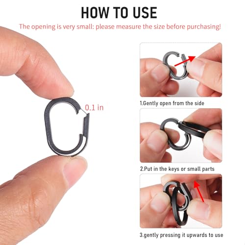 FEGVE Titanium Swivel Key Chain Rings Heavy Duty with 2 Mini Quick Release Keychain Rings, Small Carabiner Key Holder Split Keyring for Connecting Home Keys - Image 3