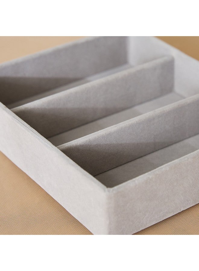 Home Box Velour 3-Compartment Glasses Organizer Tray 21.6 x 4.5 x 18 cm - Image 3