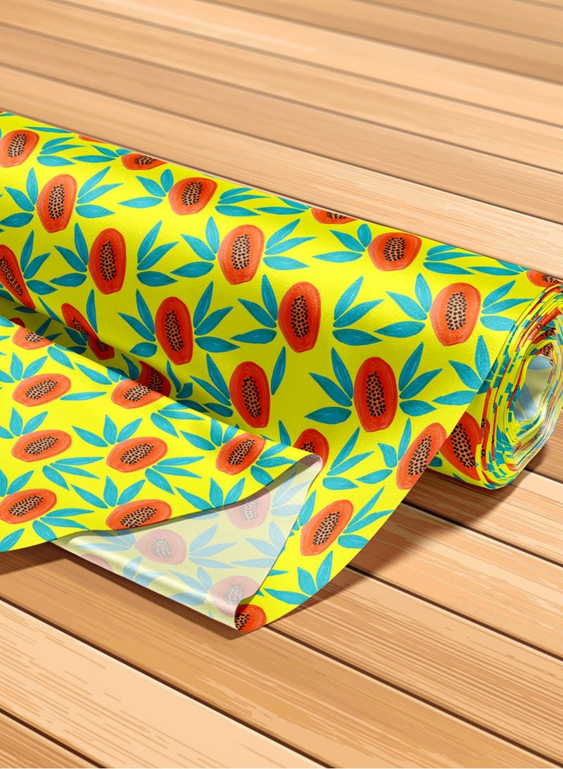 Vellato Al Lail Aramny Silk Fabric By The Yard Yellow Orange Blue Papaya Leaf Design Jalabiya Makhweer Dressmaking 58 Inches Width - Image 5