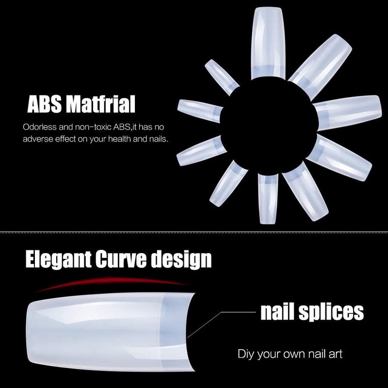 AMZ andiniu_ksa False Nails Tip French Style Fakes Acrylic Half Nail Tips Suitable For Salons And DIY Art At Home(500 Pieces,10 Sizes 1 Box) - Image 4