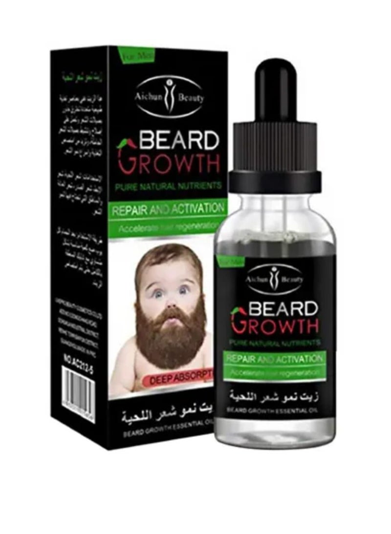 Aichun beauty Pack Of 3 Pieces Beard Growth Pure Natural Oil 30ml  - Image 2