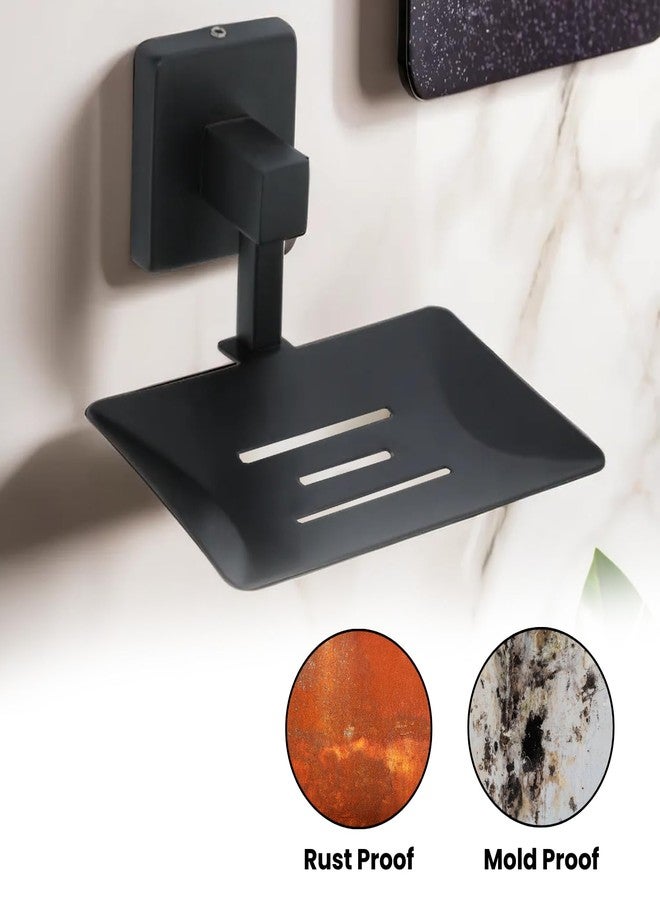 LUXIUR Single Soap Stand for Bathroom and Kitchen Sink, 304 Stainless Steel Soap Case for Wall Mount, Soap Dish, Soap Holder, Matte Black - Image 4