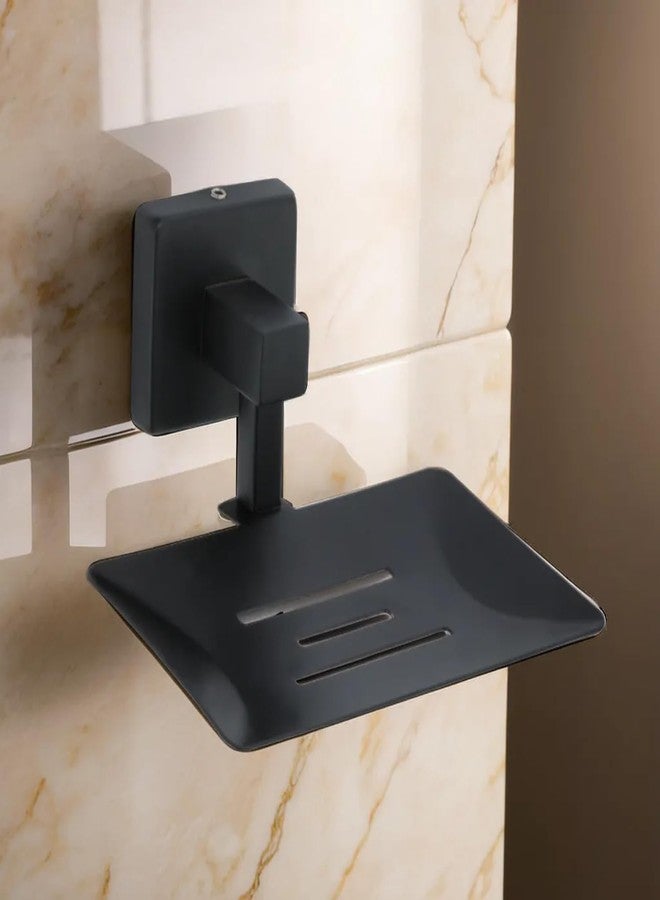 LUXIUR Single Soap Stand for Bathroom and Kitchen Sink, 304 Stainless Steel Soap Case for Wall Mount, Soap Dish, Soap Holder, Matte Black - Image 1