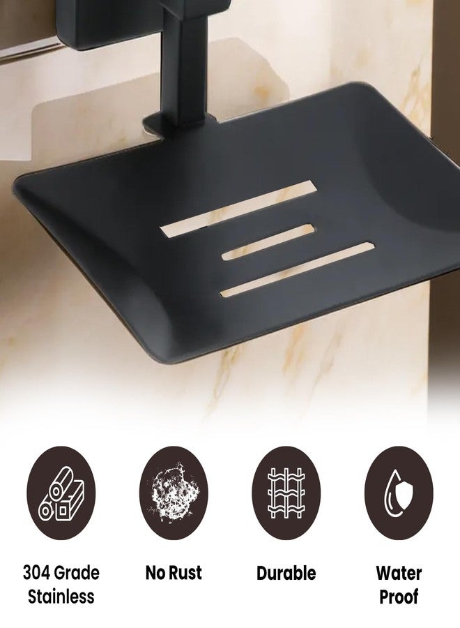 LUXIUR Single Soap Stand for Bathroom and Kitchen Sink, 304 Stainless Steel Soap Case for Wall Mount, Soap Dish, Soap Holder, Matte Black - Image 3