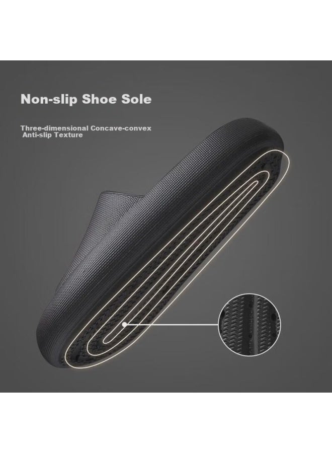Yuzhaolin Thick-soled Couple Slippers Men And Women's Home Bathroom Shower Slippers Yy186 Black Size 44/45 - Image 3
