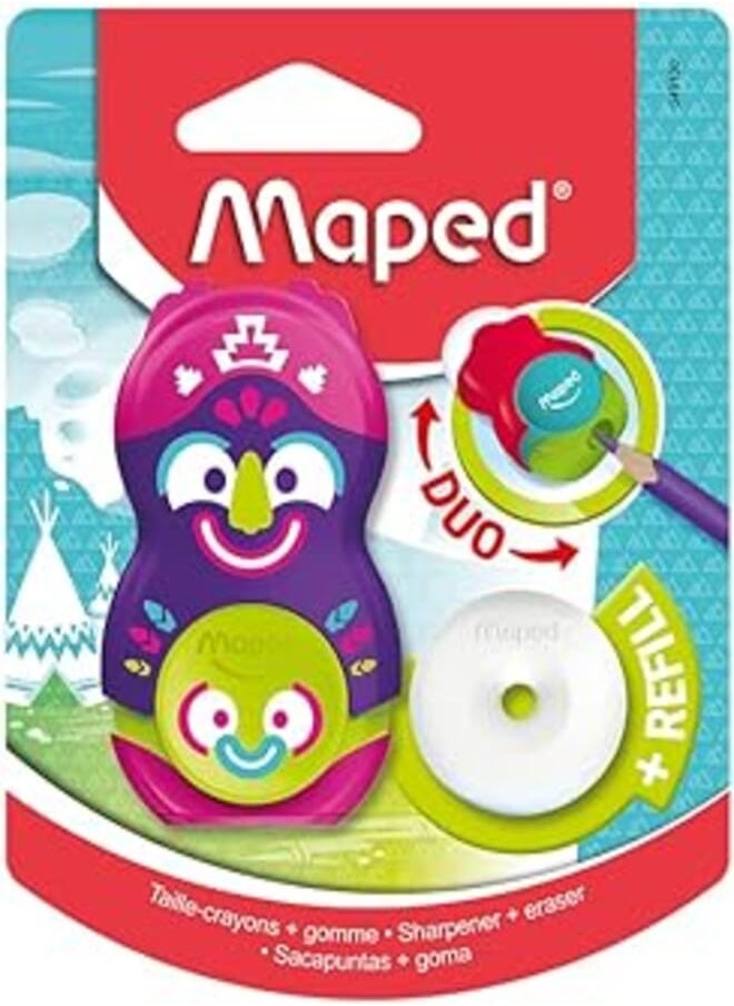 Maped Maped Loopy Totem Duo Eraser and Sharpener (Assorted Colours) 