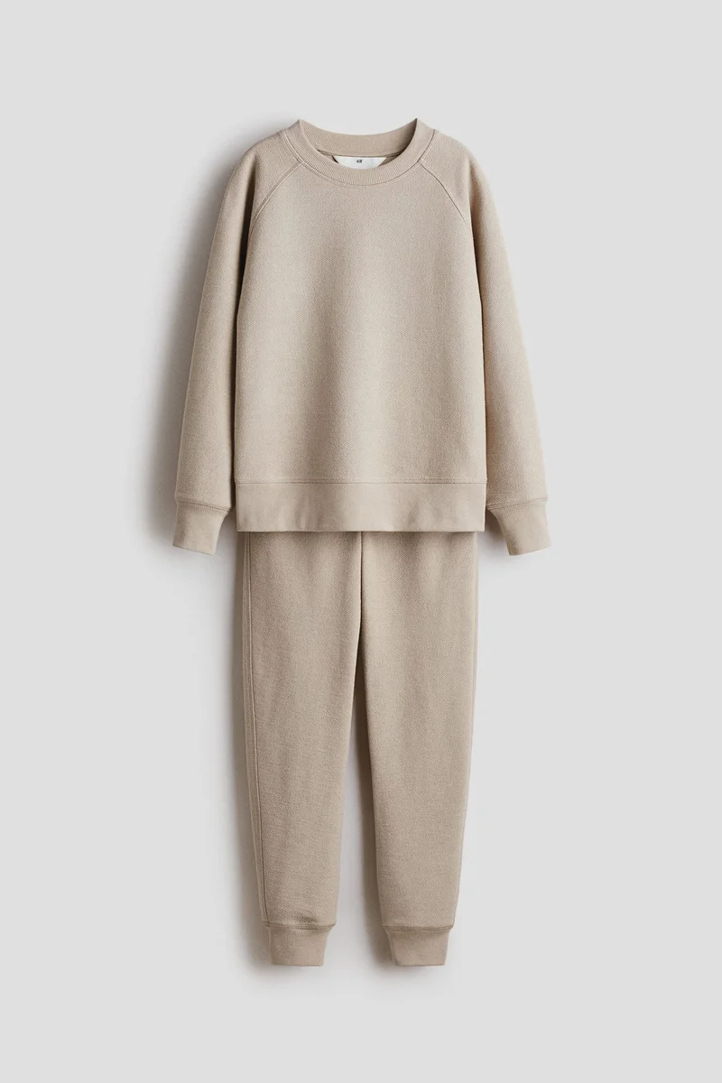 H&M 2-piece textured sweatshirt set
