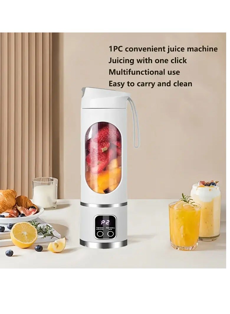 راكسوم كوب عصارة كهربائي آمن بمنفذ USB، خلاط عصير فواكه، خلاط عصير صغير محمول قابل لإعادة الشحن/مزج العصير وسحق الثلج، زجاجة مياه سعة 420-530 مل - Image 5