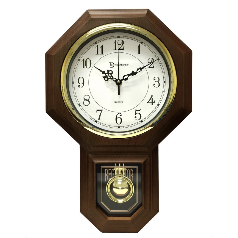 Timekeeper ساعة حائط بندول مزيفة من خشب الجوز 175 × 1125 إسيكس ويستمنستر تشايم