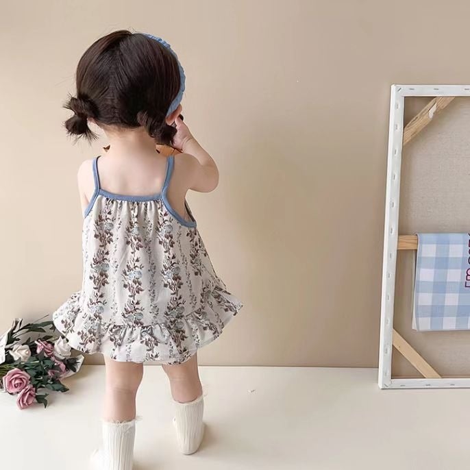 Summer Outfit for Girls: Vintage Floral Camisole Top, Stylish Princess Dress, Trendy Other Items - Image 3