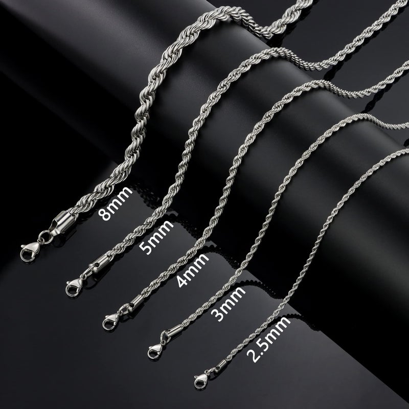 HolyFast Twist Chain Necklace - Stainless Steel Rope Jewelry for Men & Women - Image 2