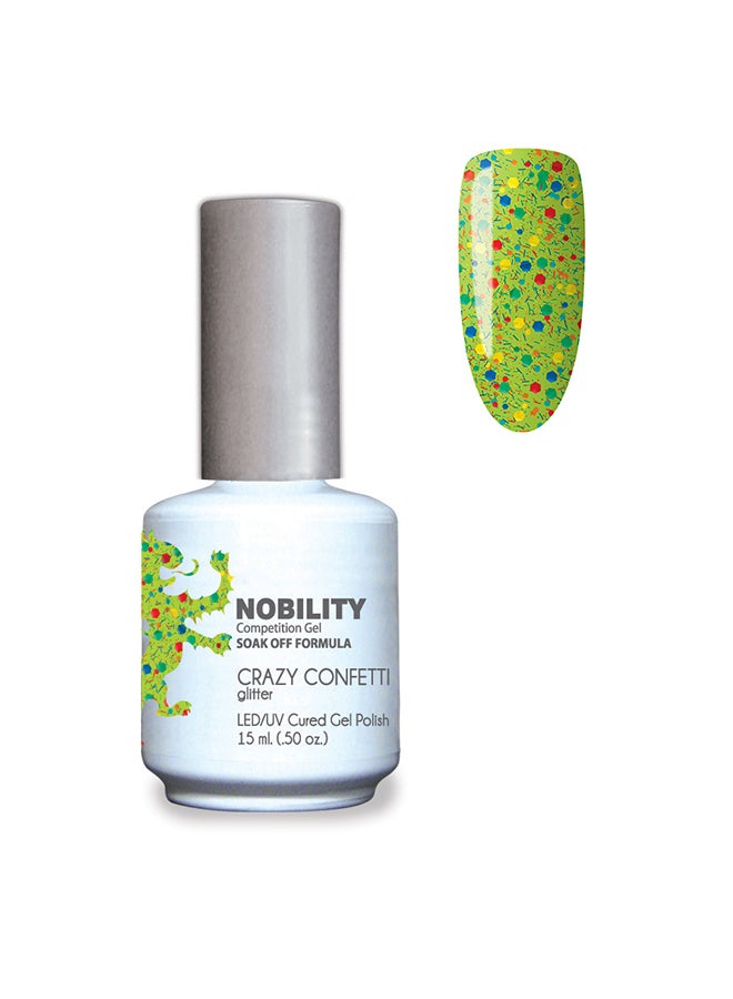 Lechat Gel Nail Polish 15 ml, Long Lasting, Chip Resistant, Requires Drying Under UV Led Lamp Crazy Confetti Nbgp108