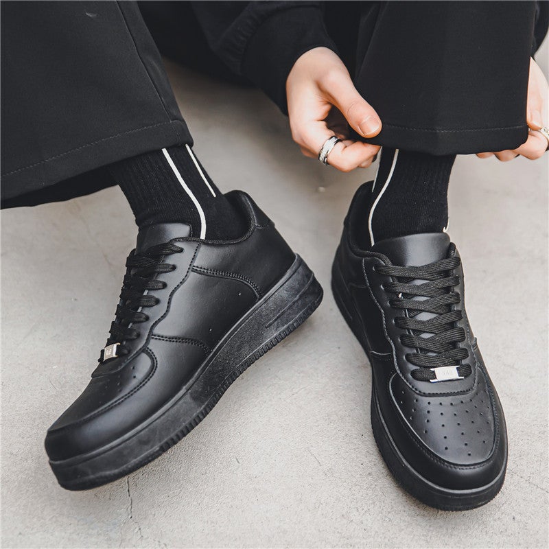 Men'S Shoes Autumn Black Casual Sneakers Men'S Air Force Sports No. 1 Pure Black Kitchen Work Trendy Shoes Junior Boys - Image 4