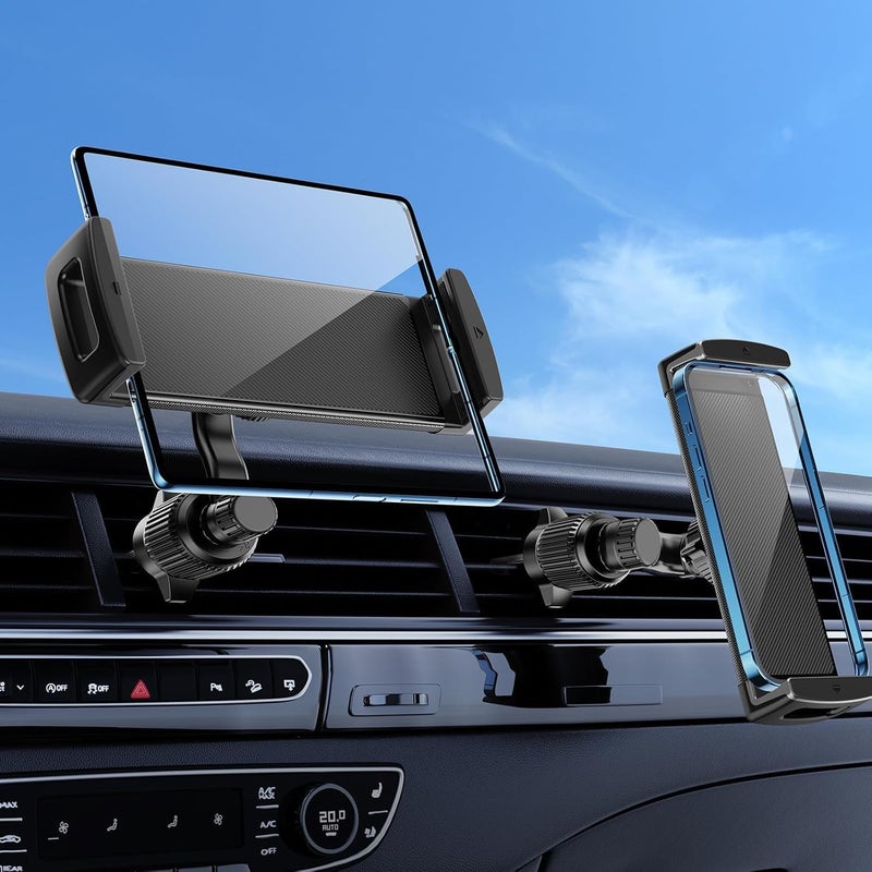 KASTWAVE Long Arm Car Phone Mount, Universal Tablet Holder for Air Vent, 360° Rotatable Hands-Free Cradle for Samsung Galaxy Z Fold Series, i-Pad mini/Pro/Air, and 4-12.9 inch Devices (Black) - Image 1